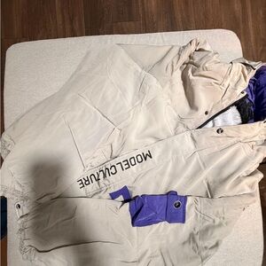 Men's Performance Jacket - Cream and Purple